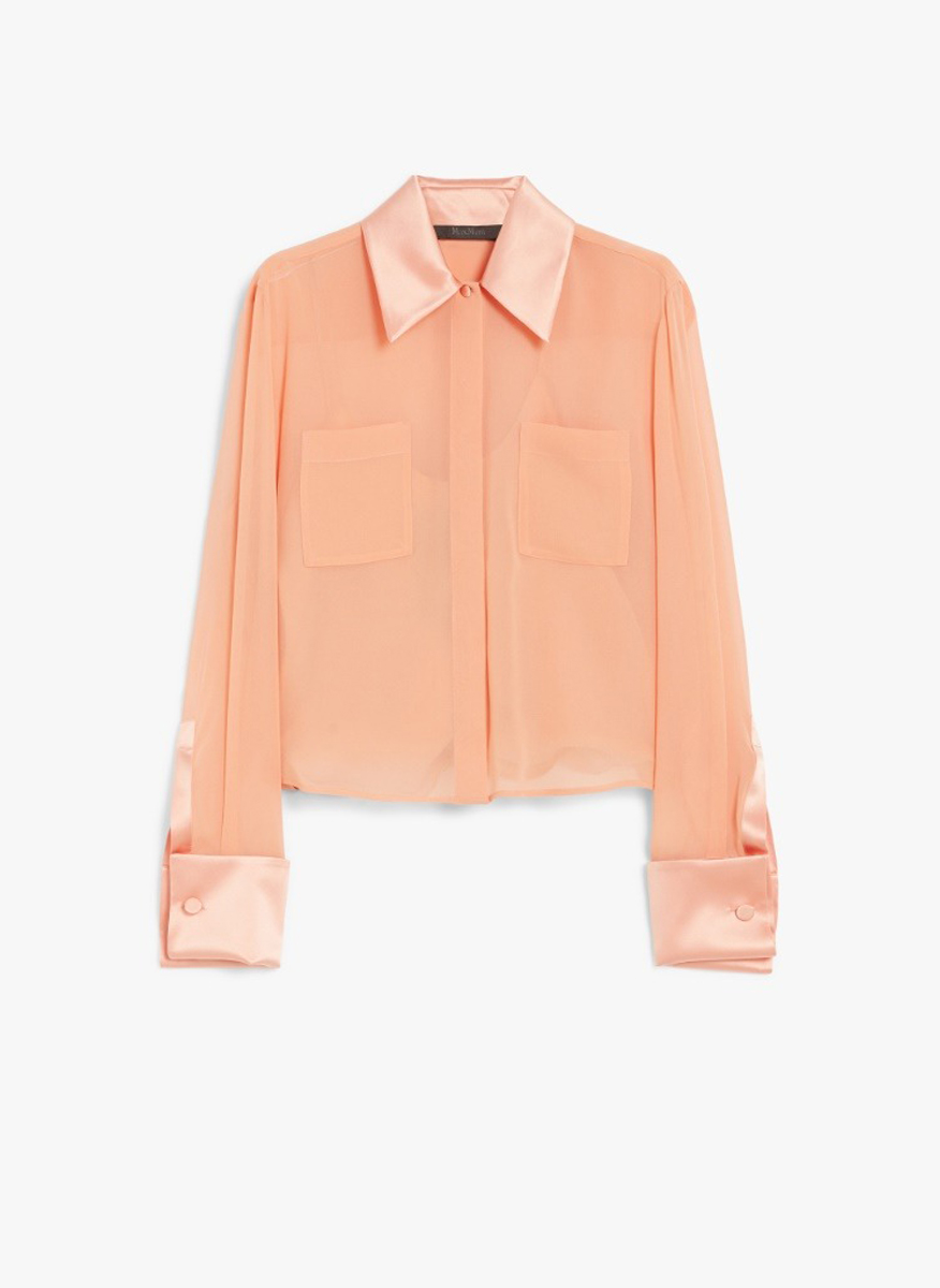 Риза от копринен жоржет с детайли от сатен Max Mara Lugano