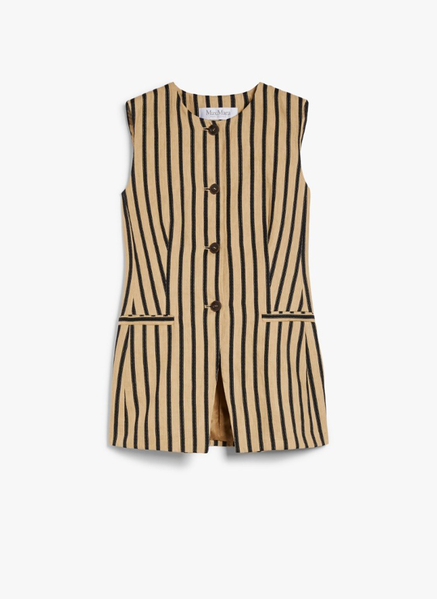 Max Mara Rodeo striped waistcoat in linen