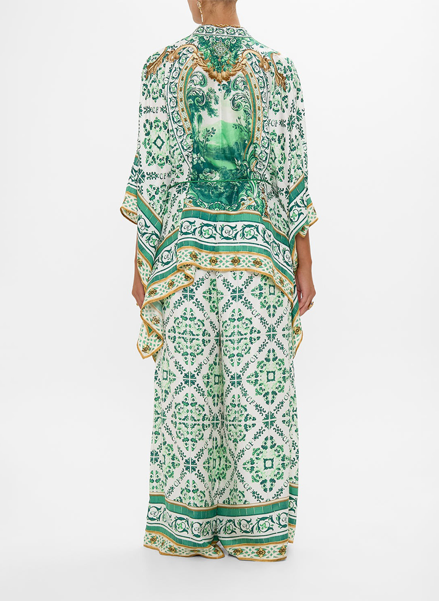 Camilla scarf blouse with print 'Corridor of calm' 
