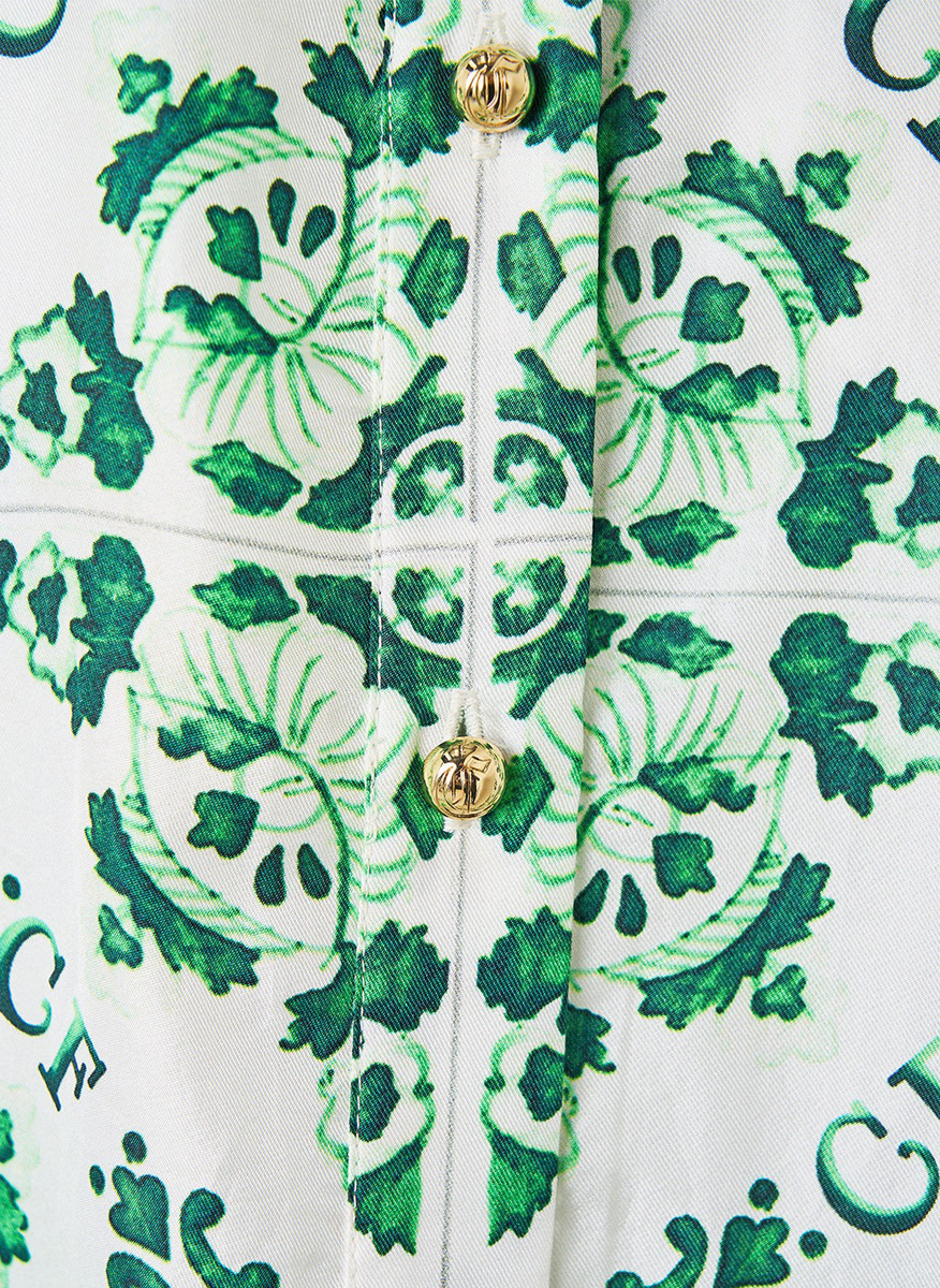 Camilla scarf blouse with print 'Corridor of calm' 