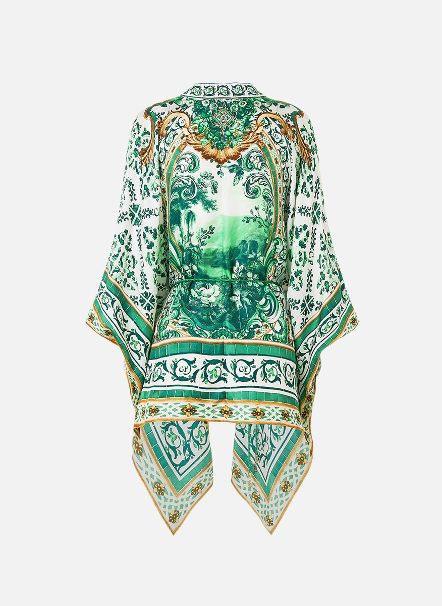 Camilla scarf blouse with print 'Corridor of calm' 