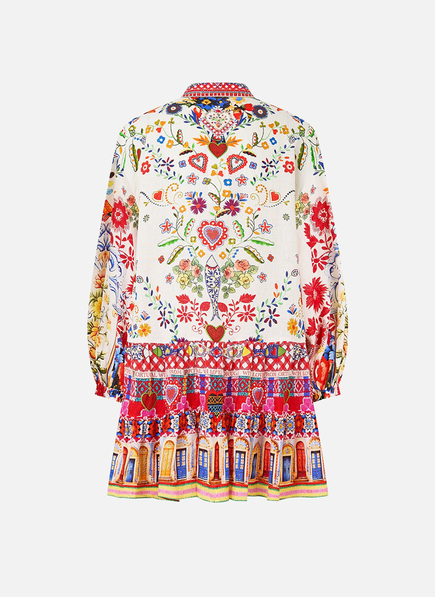 Рокля с принт 'Faith, luck & justice' Camilla