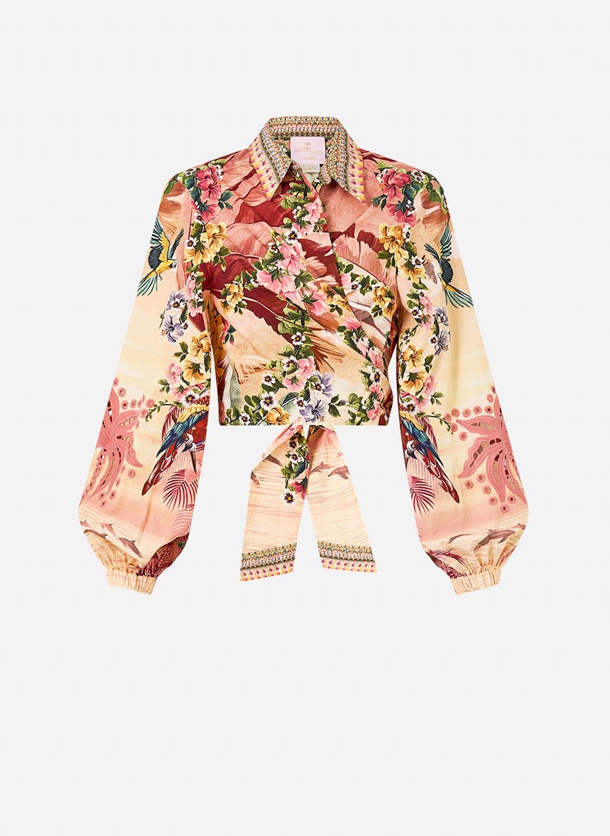 Риза с принт 'Welcome to the white lotus' Camilla x White Lotus