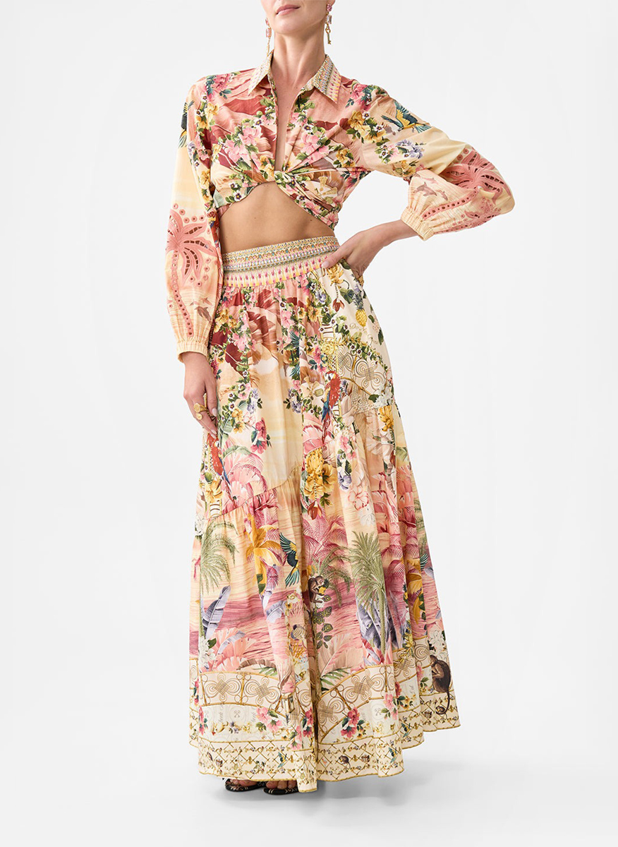 Риза с принт 'Welcome to the white lotus' Camilla x White Lotus