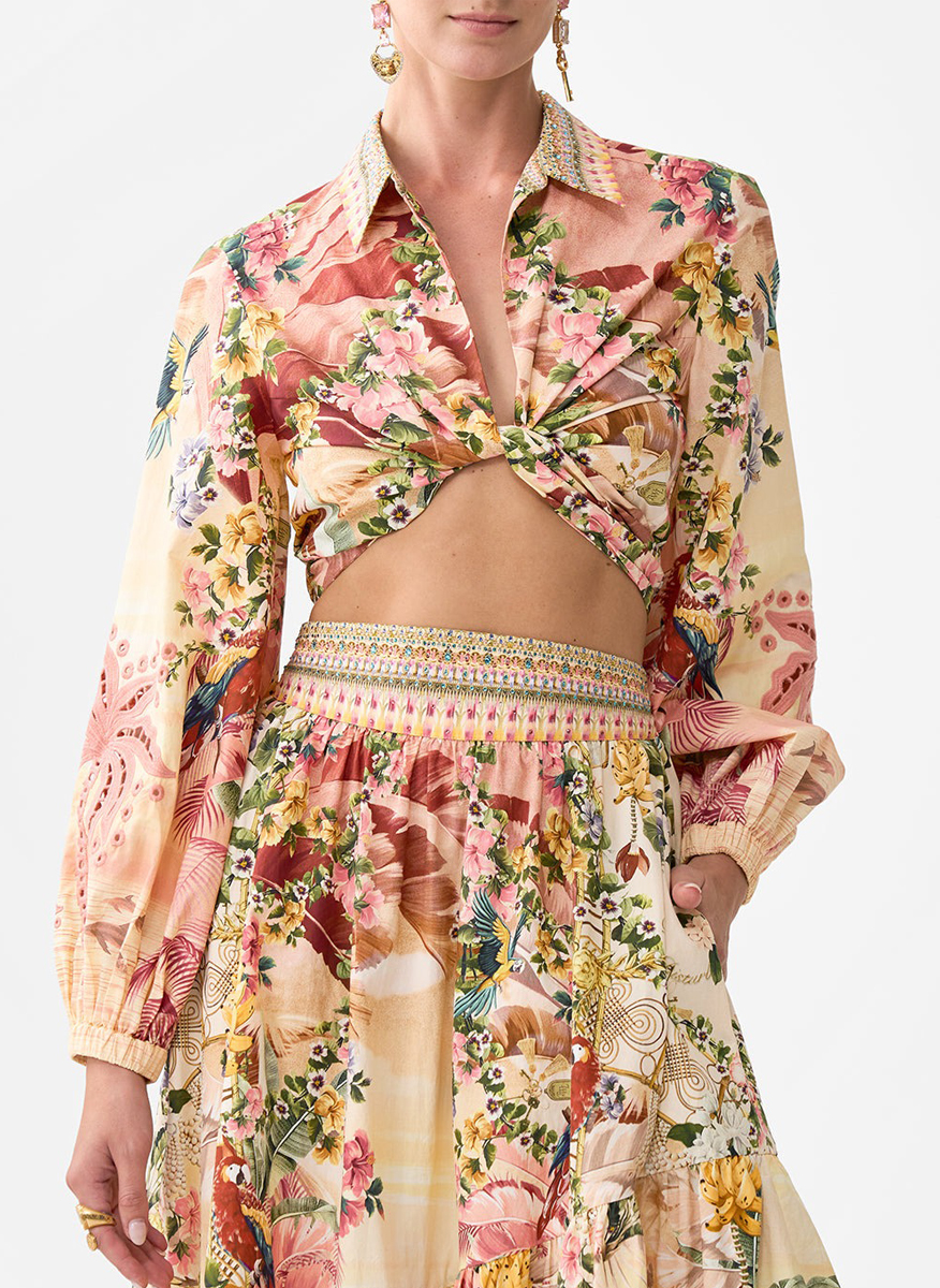 Риза с принт 'Welcome to the white lotus' Camilla x White Lotus