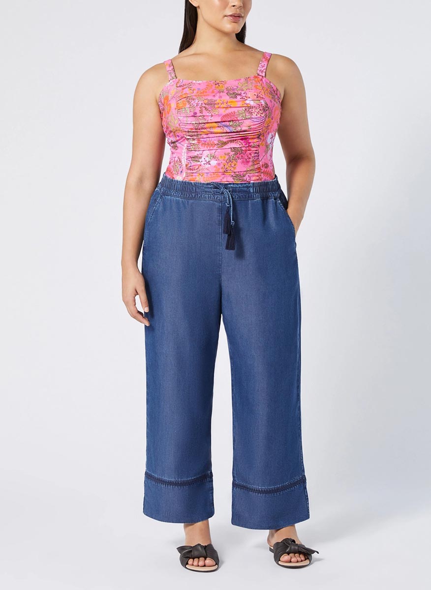 Marina Rinaldi Limosa trousers with embroidery