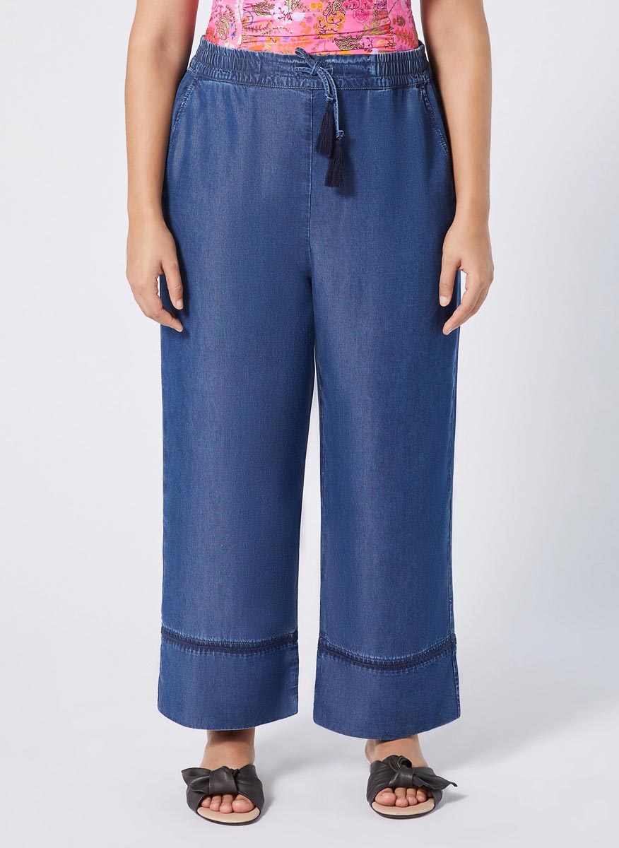 Marina Rinaldi Limosa trousers with embroidery