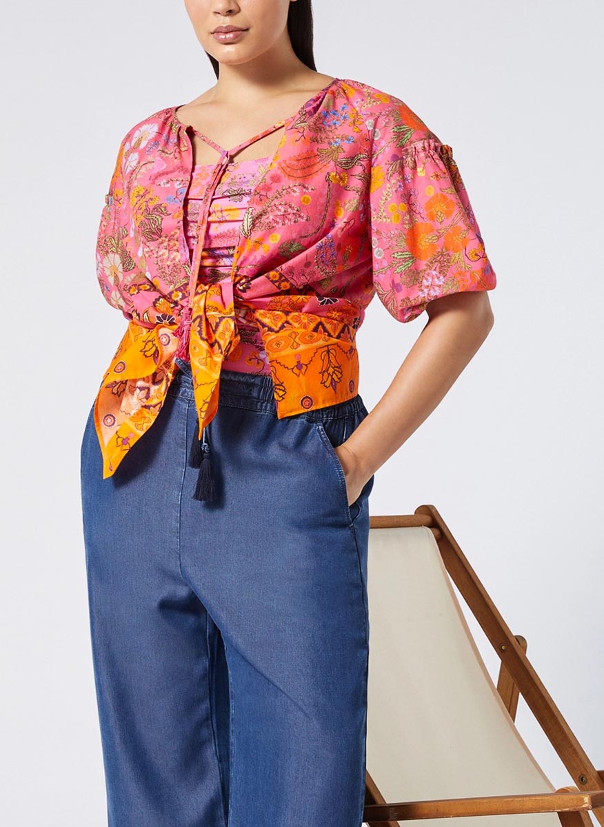 Marina Rinaldi Limosa trousers with embroidery