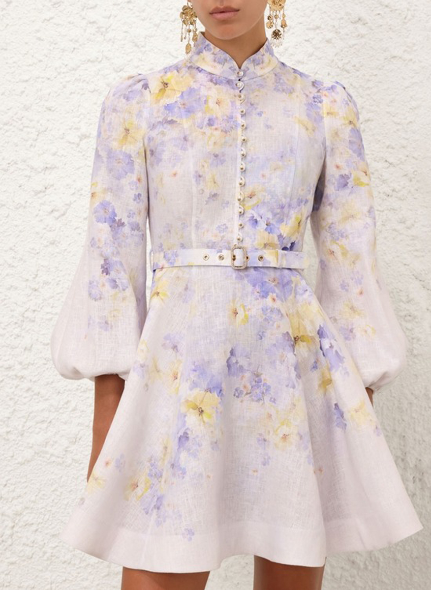 Рокля с принт 'Lilac Floral' Zimmermann
