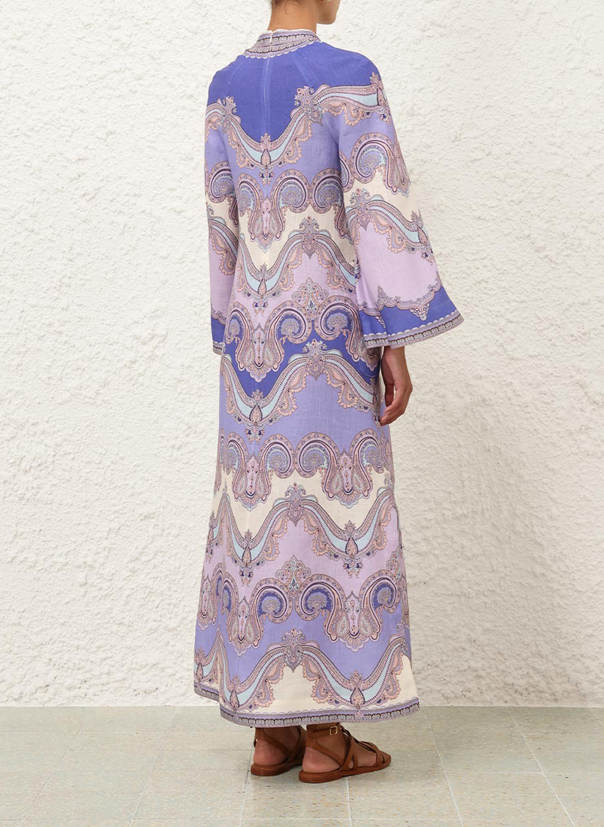 Zimmermann maxi linen dress with print 