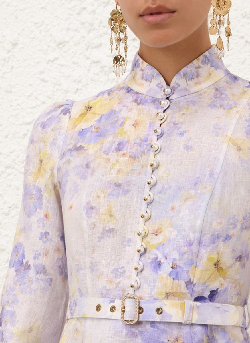 Рокля с принт 'Lilac Floral' Zimmermann