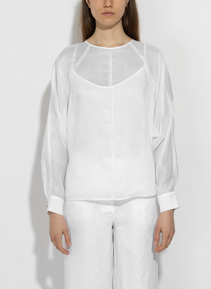 Блуза с макраме дантела Max Mara Studio Edile