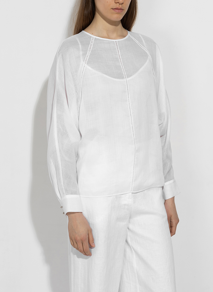 Блуза с макраме дантела Max Mara Studio Edile