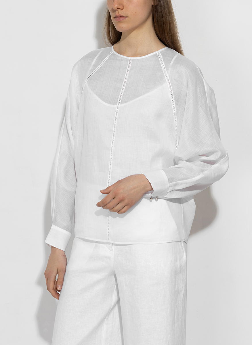 Блуза с макраме дантела Max Mara Studio Edile
