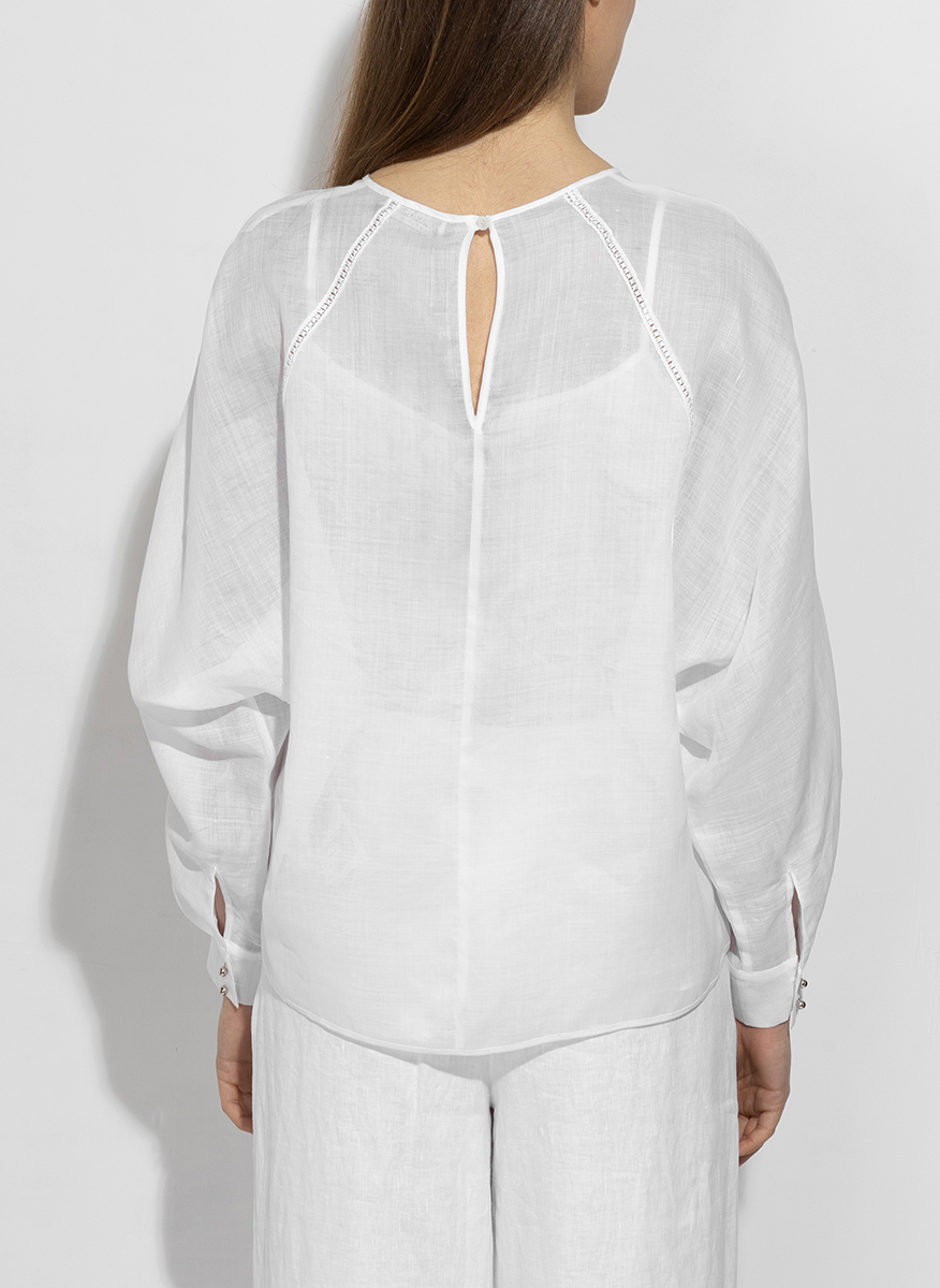 Блуза с макраме дантела Max Mara Studio Edile