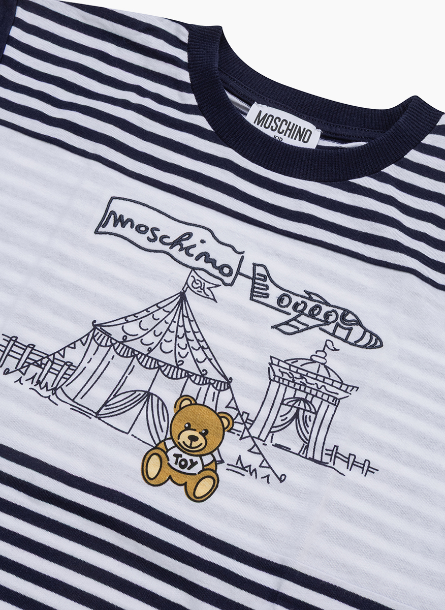 Раиран тишърт с принт Moschino Kids