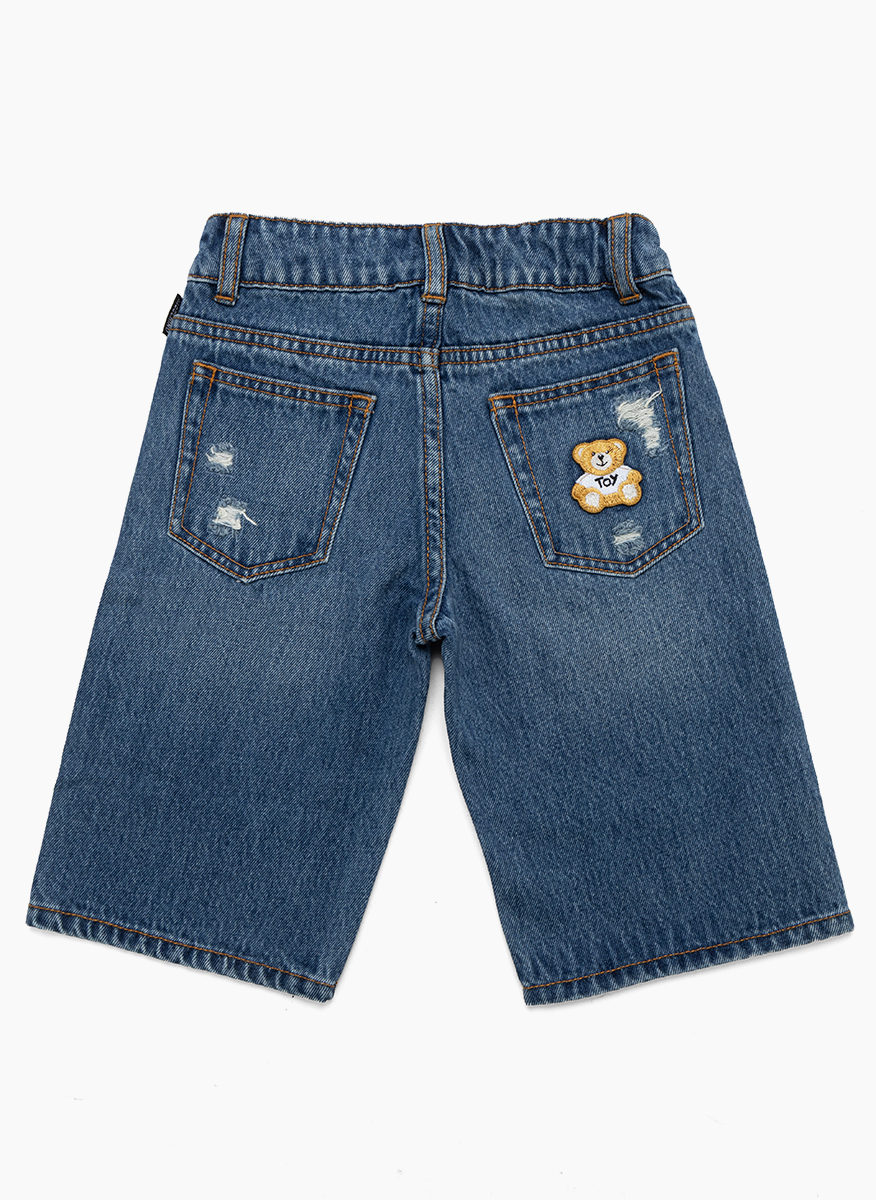 Moschino Kids Teddy Bear shorts in denim