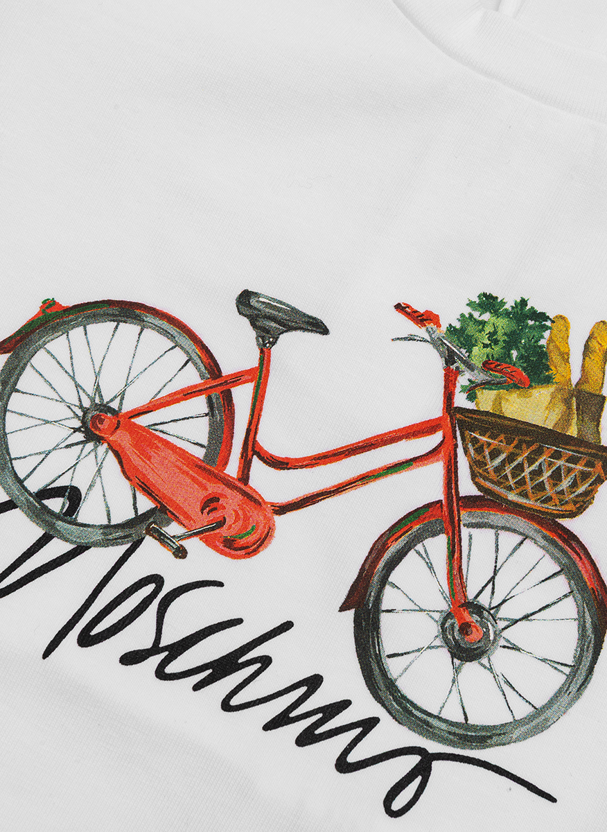 Тишърт с тематичен дизайн 'Bike' Moschino Kids