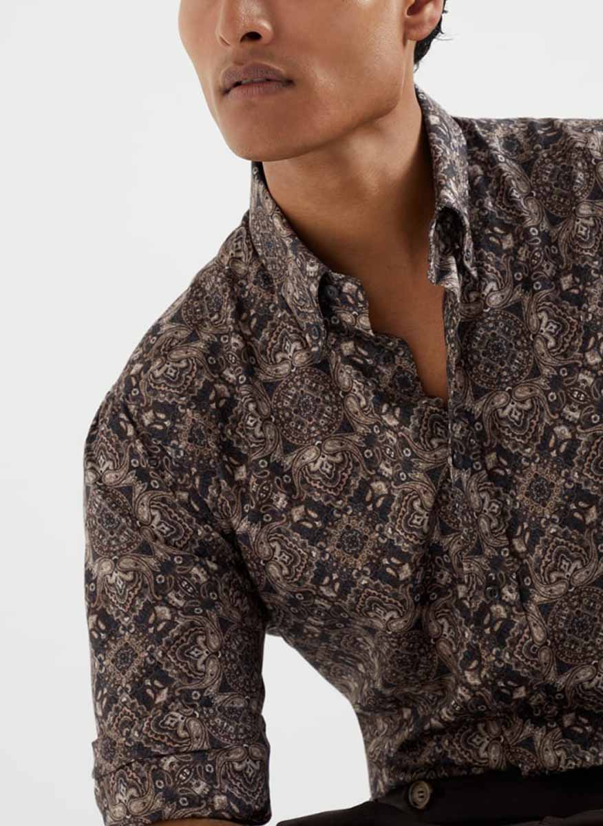Риза с принт 'Paisley' Brunello Cucinelli