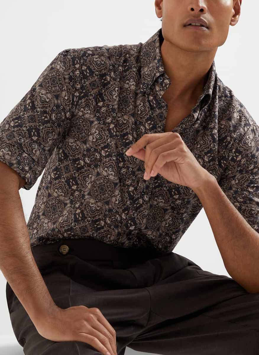 Риза с принт 'Paisley' Brunello Cucinelli
