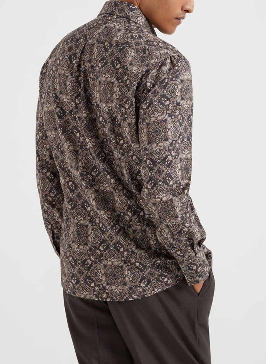 Риза с принт 'Paisley' Brunello Cucinelli