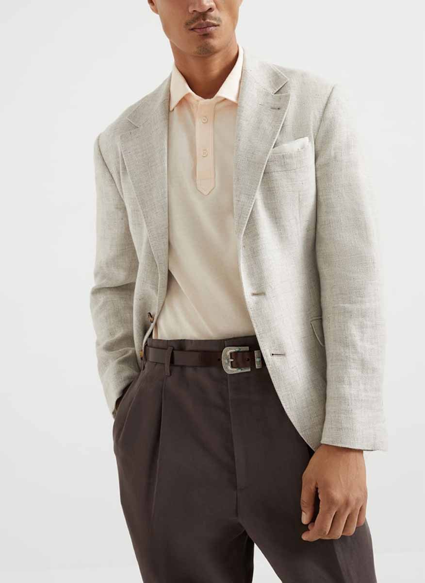 Brunello Cucinelli linen polo shirt