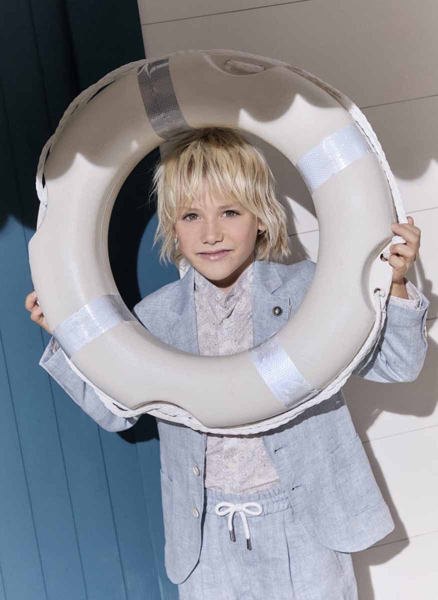 Бермуди от лен Brunello Cucinelli Kids 8