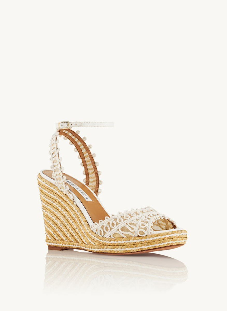 Aquazzura Kahlo Espadrille Wedges sandals in raffia