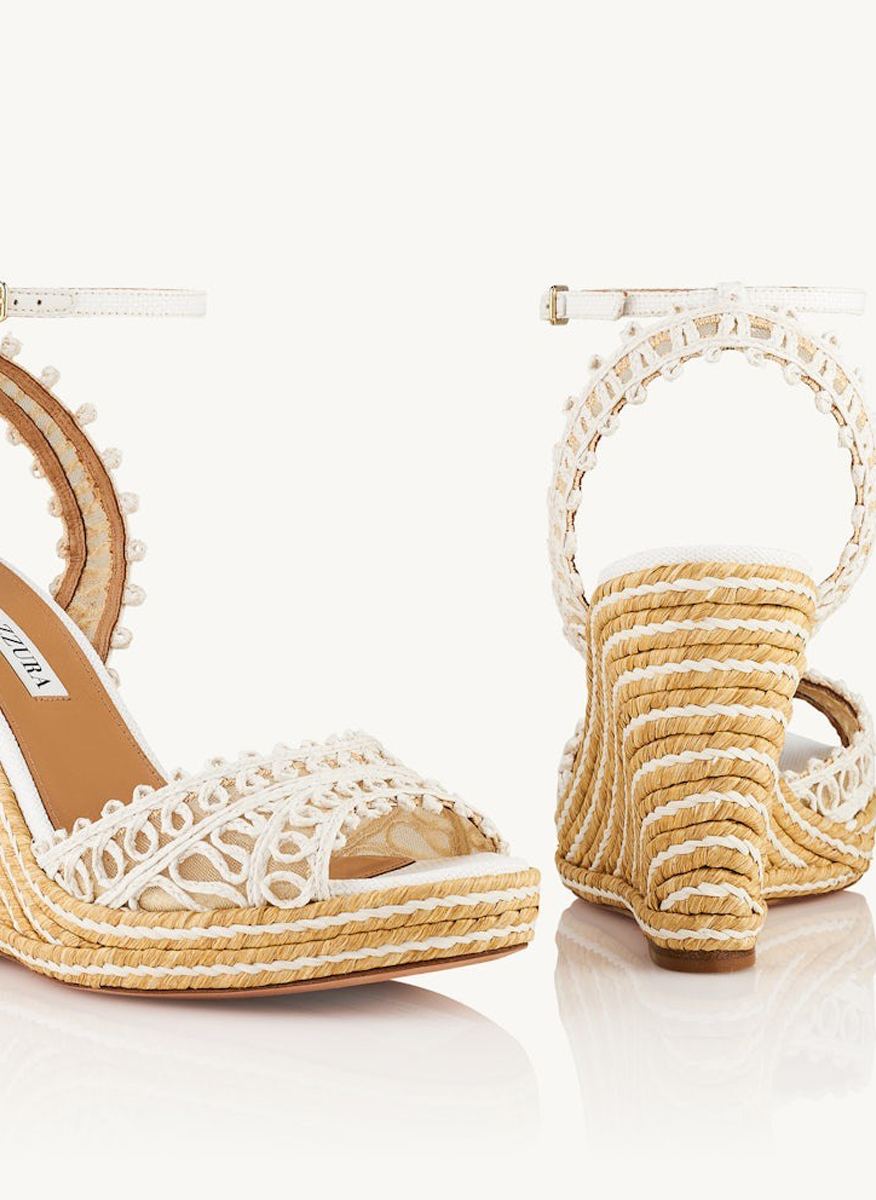 Aquazzura Kahlo Espadrille Wedges sandals in raffia