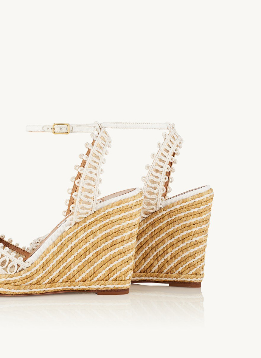 Aquazzura Kahlo Espadrille Wedges sandals in raffia