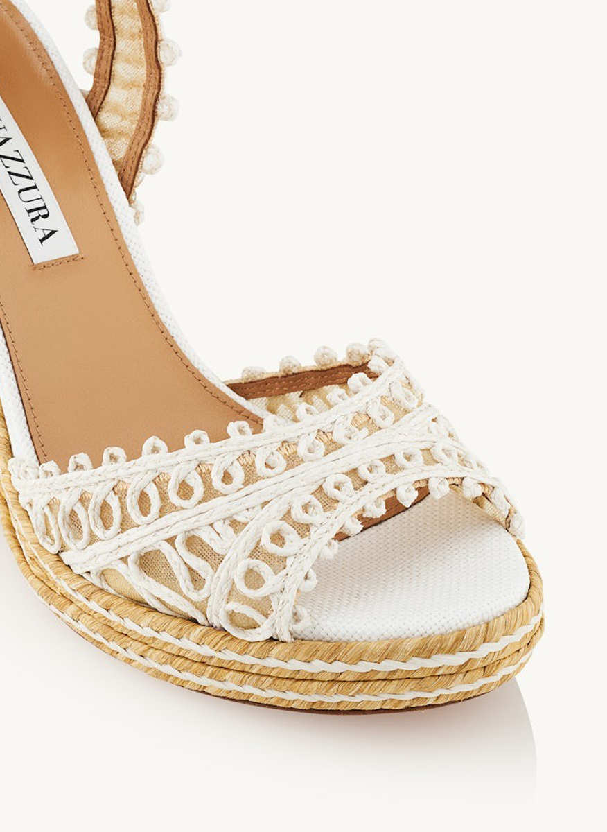 Aquazzura Kahlo Espadrille Wedges sandals in raffia
