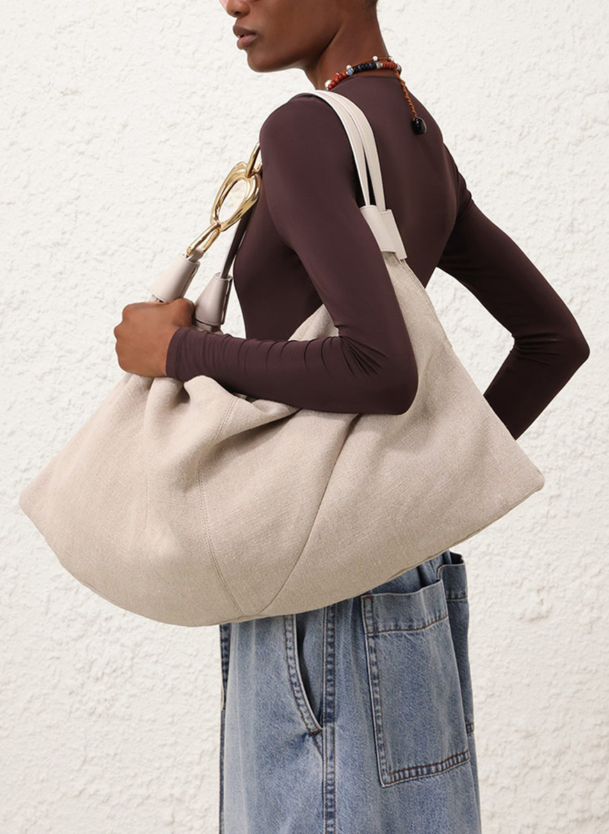 Zimmermann 'Trampoline linen hobo bag