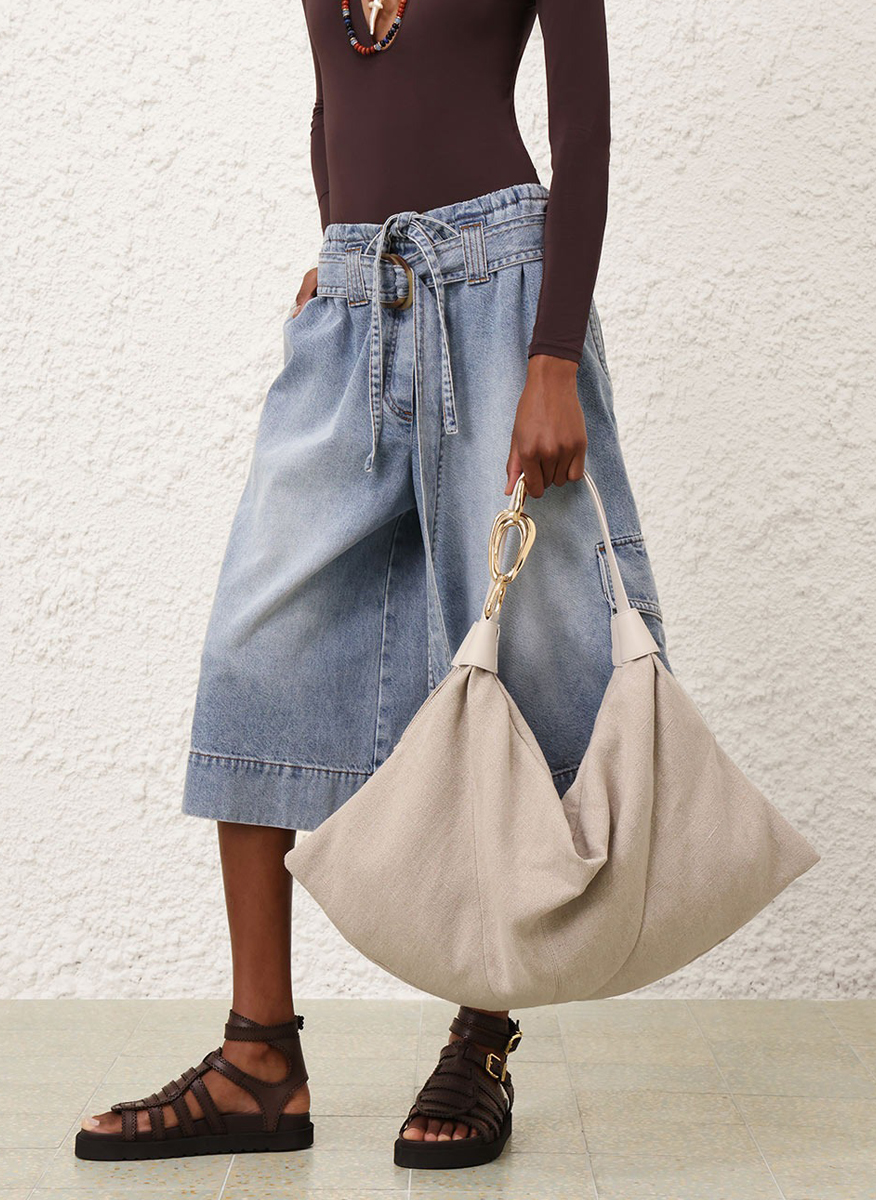 Zimmermann 'Trampoline linen hobo bag