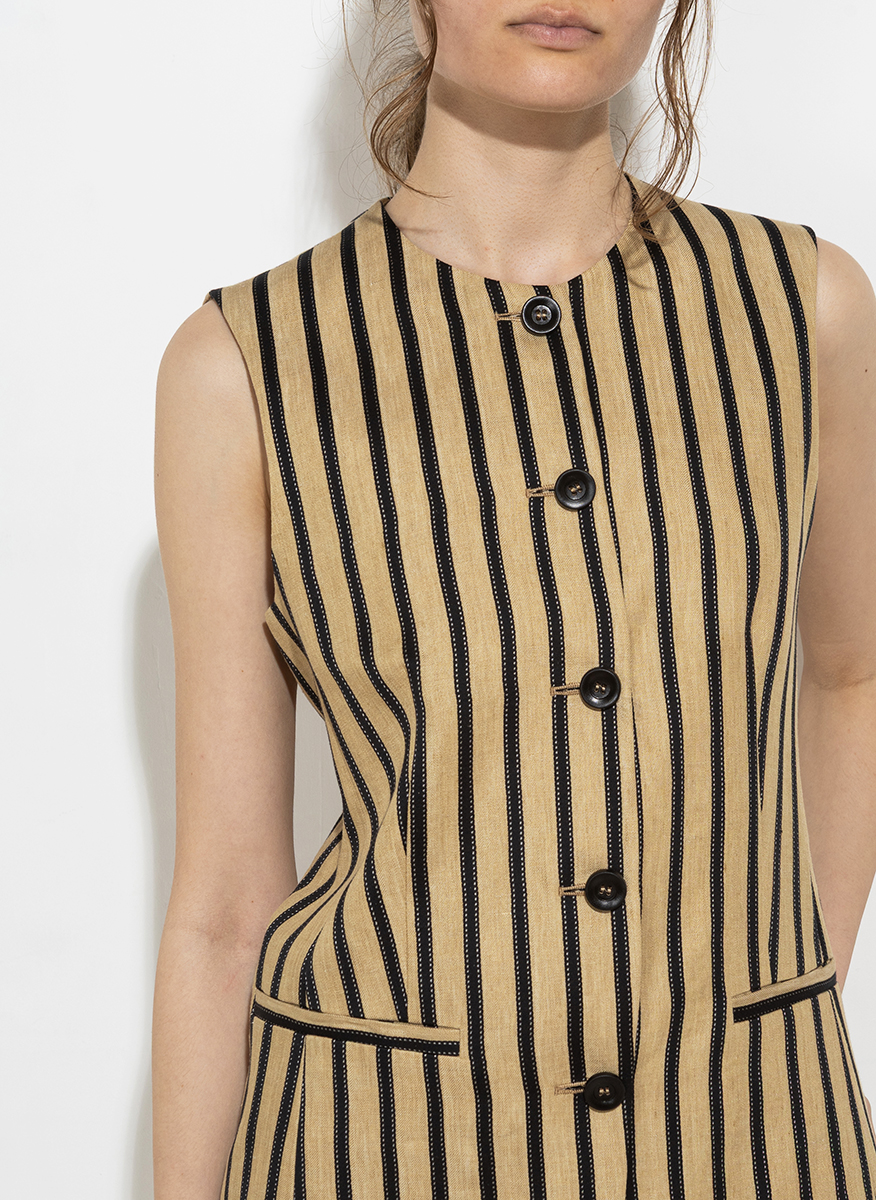 Max Mara Rodeo striped waistcoat in linen