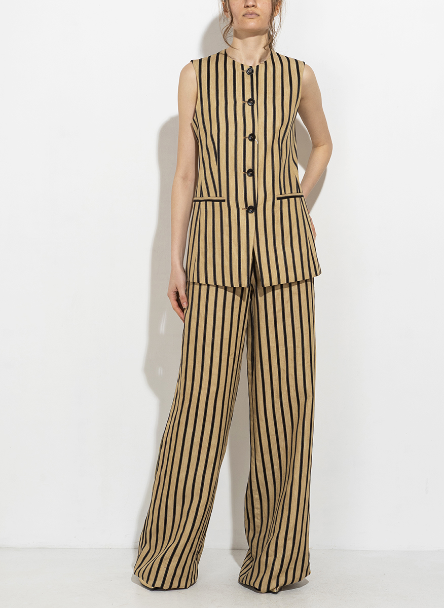 Max Mara Rodeo striped waistcoat in linen