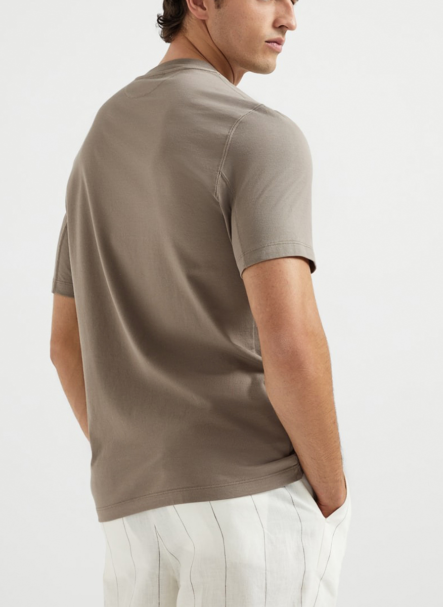 Тишърт с принт 'Where next?' Brunello Cucinelli