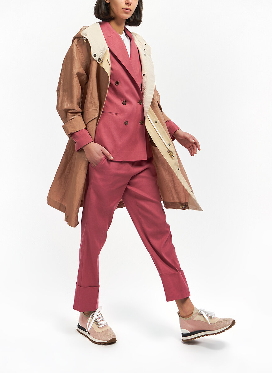 Brunello Cucinelli silk and virgin wool blend tailored double-breasted blazer