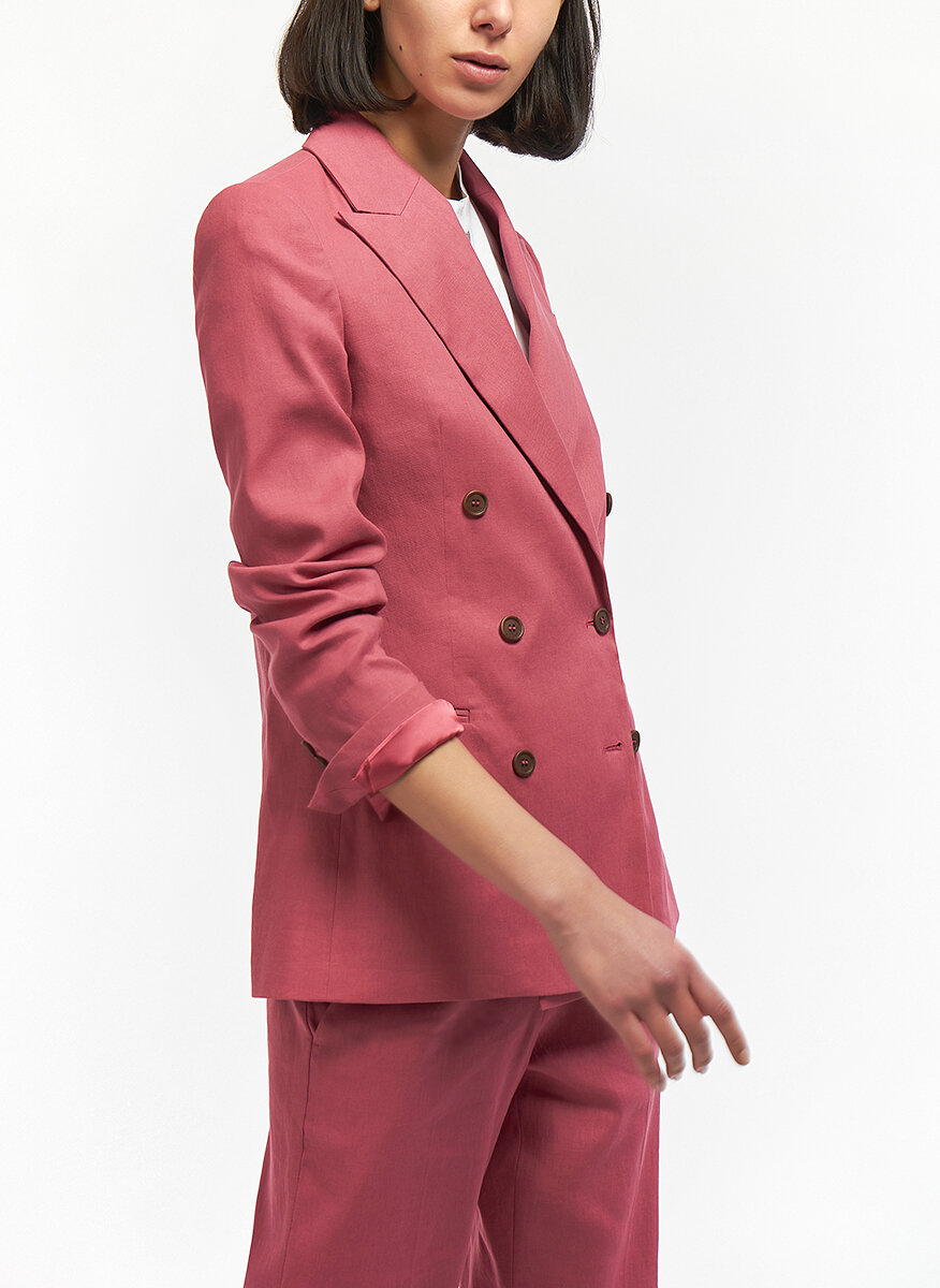 Brunello Cucinelli silk and virgin wool blend tailored double-breasted blazer