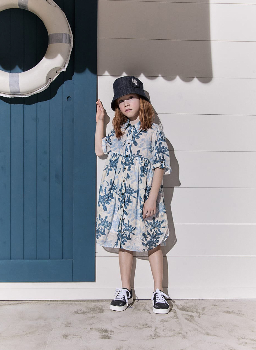 Brunello Cucinelli Kids 6 linen dress with print