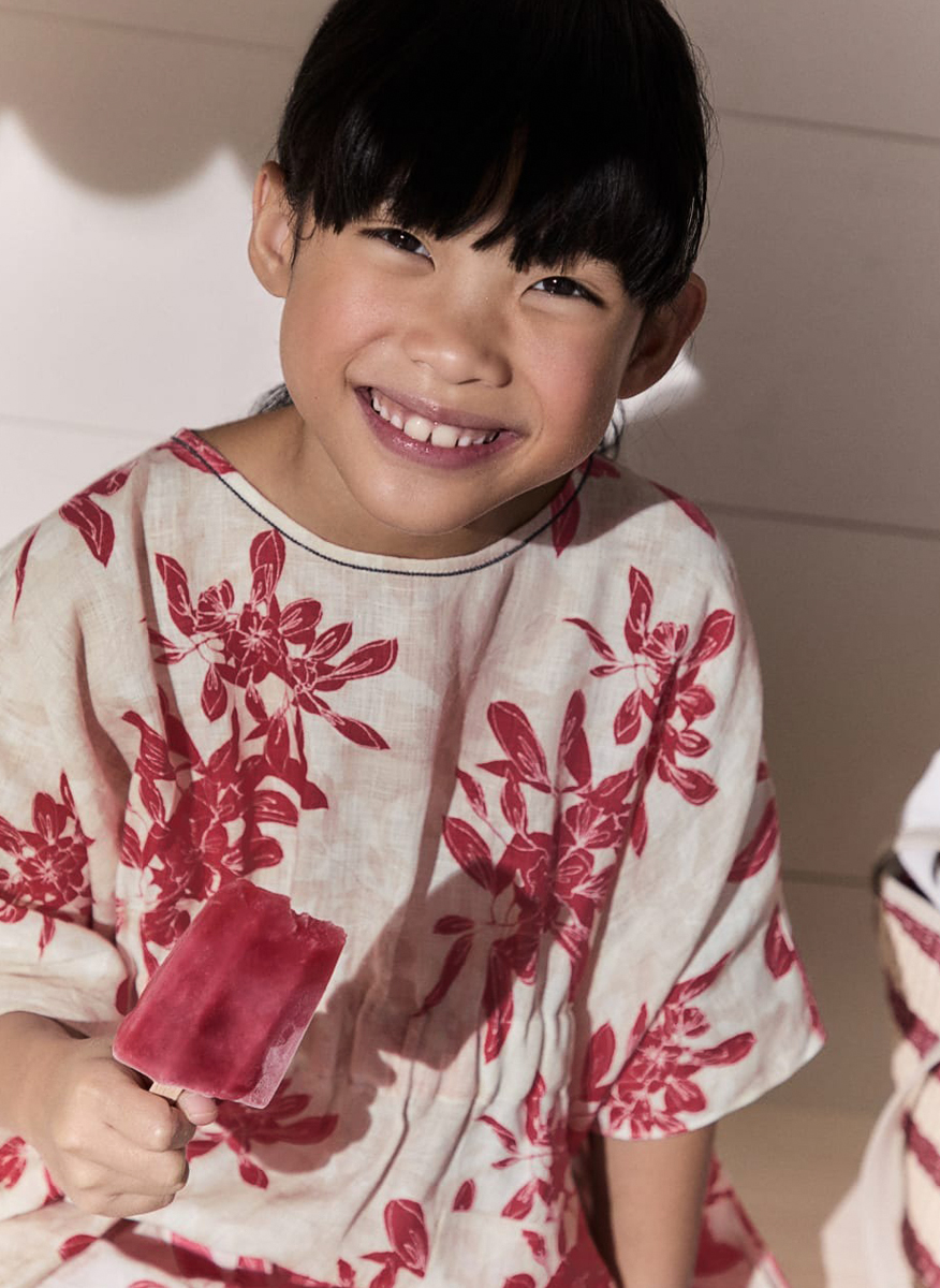 Пончо от лен с монили Brunello Cucinelli Kids 12