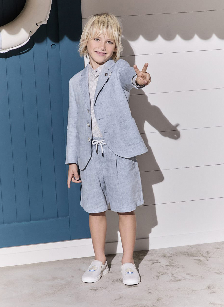 Brunello Cucinelli Kids 6 jacket in linen