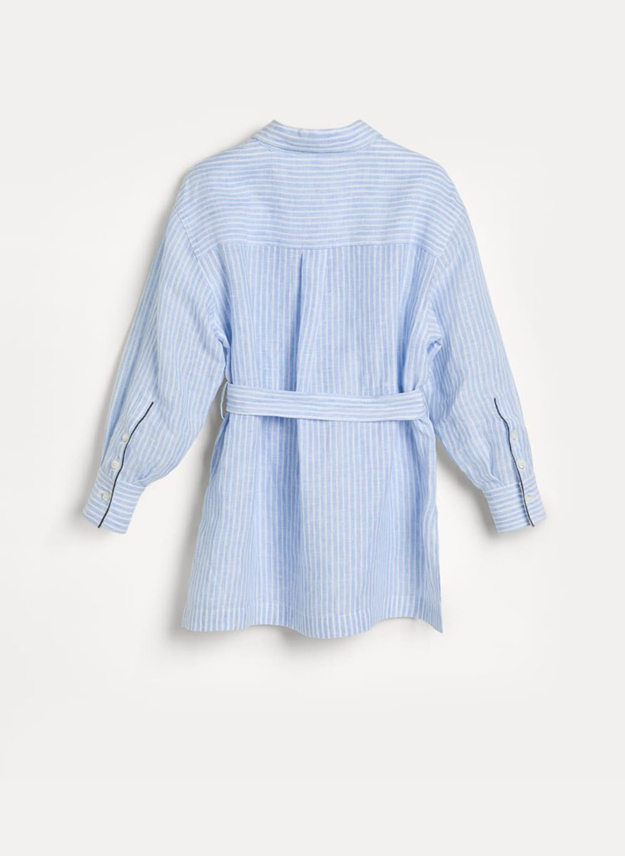 Brunello Cucinelli Kids 12 striped linen shirt
