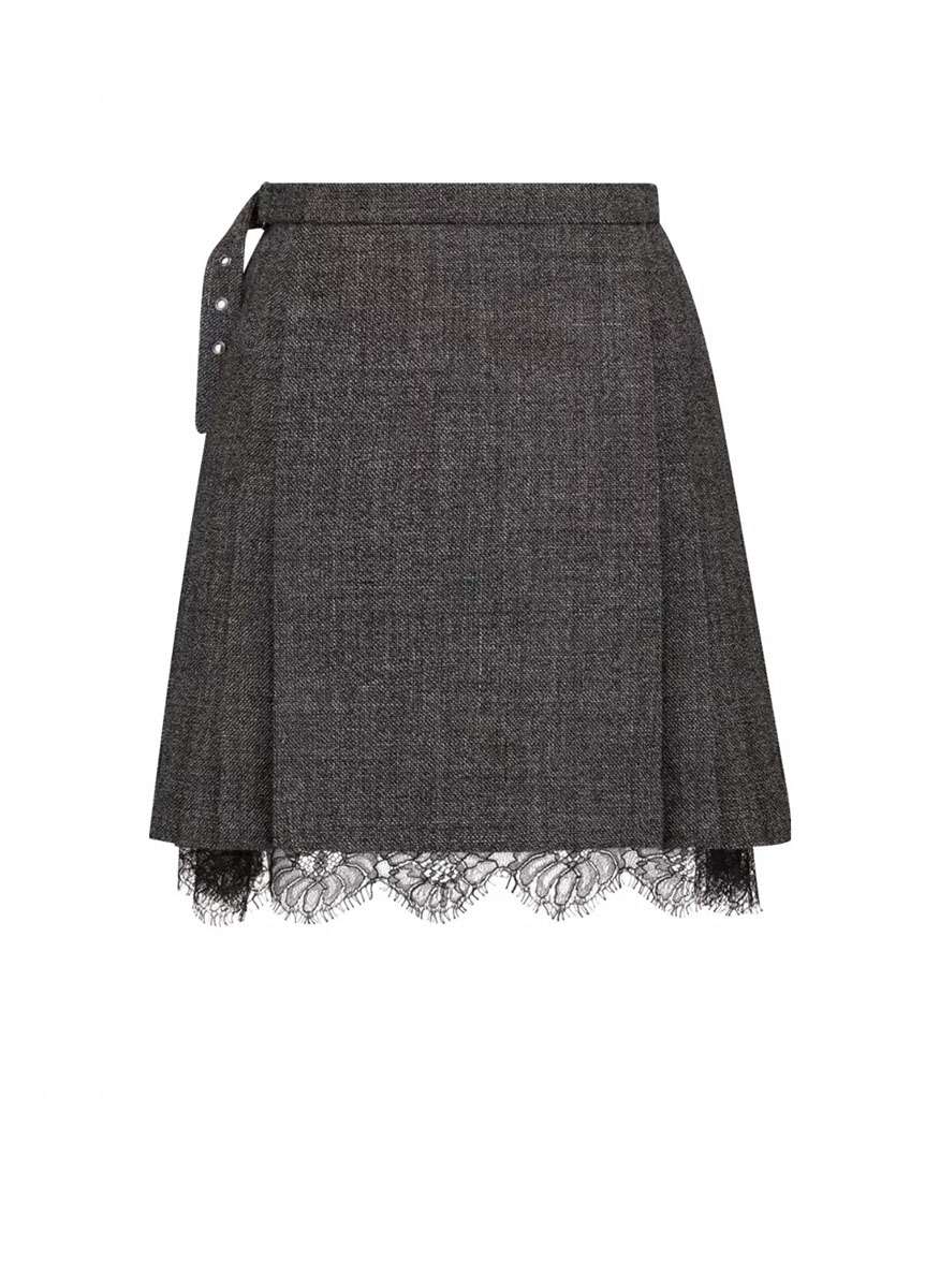 Плисирана пола с дантелен кант Christian Dior