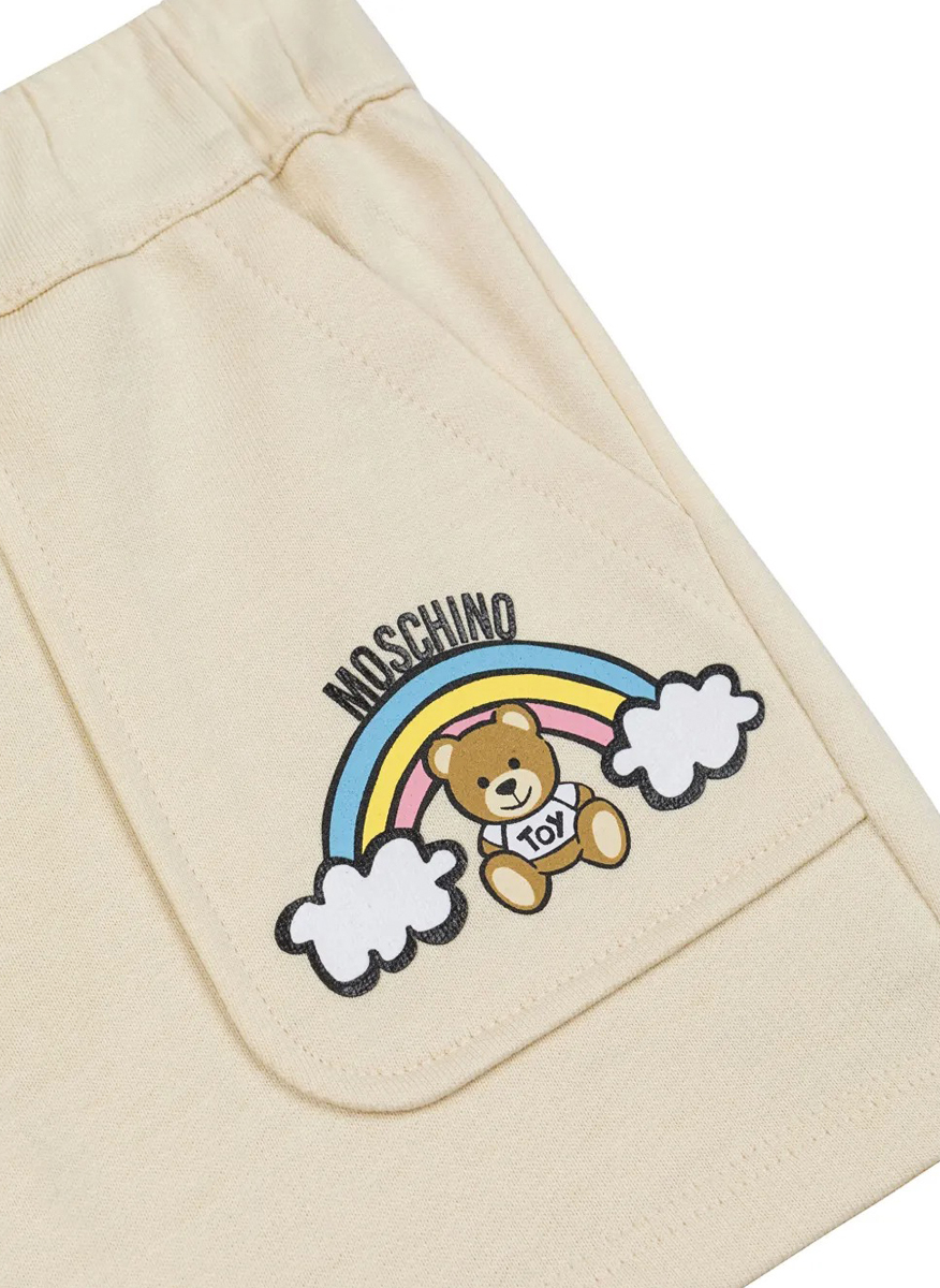Къс панталон с лого принт Moschino Kids