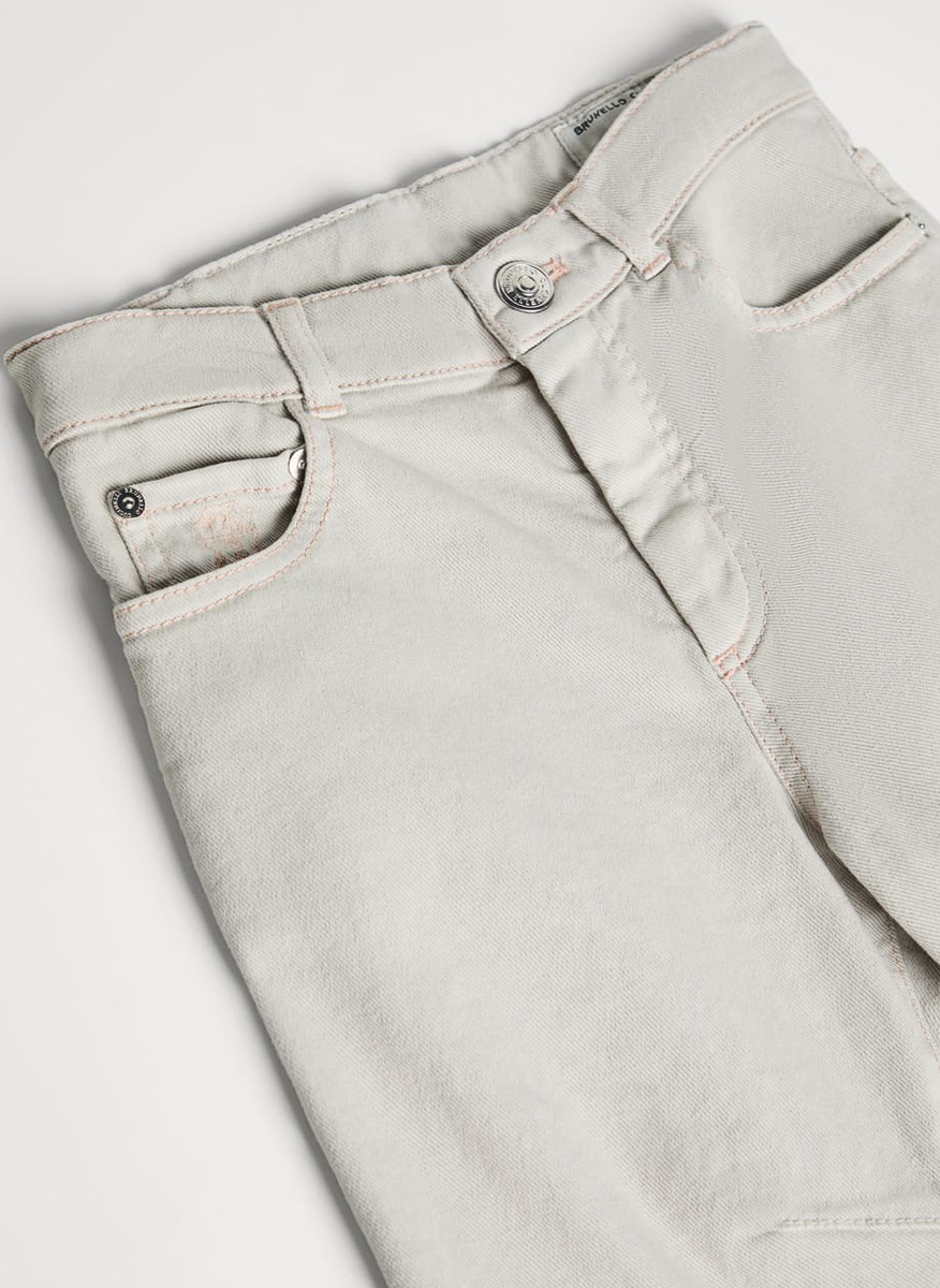 Деним с контрастни детайли Brunello Cucinelli Kids 6