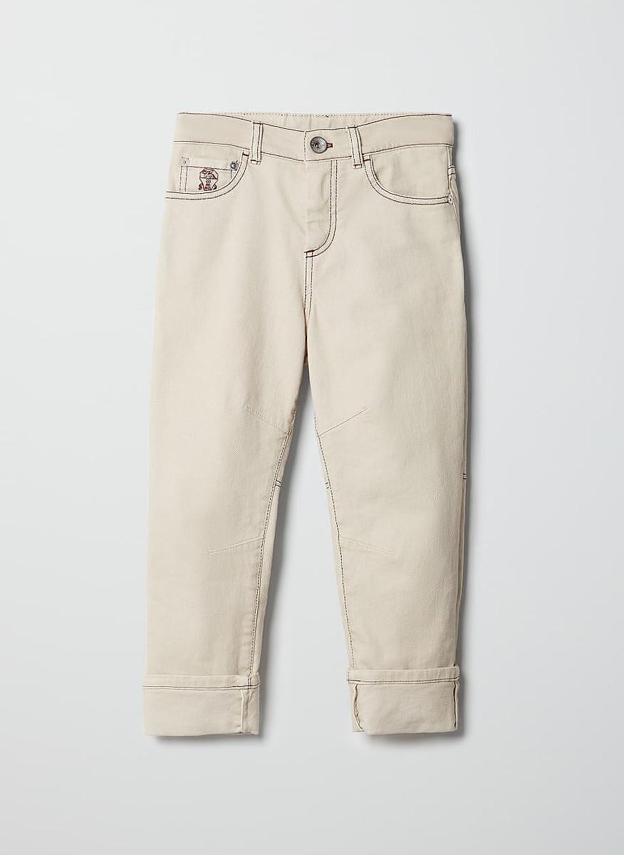 Деним с контрастни детайли Brunello Cucinelli Kids 6