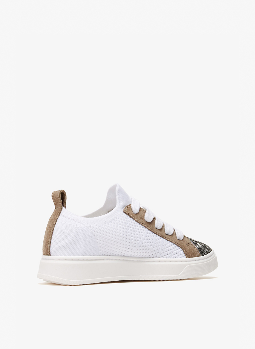 Brunello Cucinelli Kids knit sneakers with suede inserts
