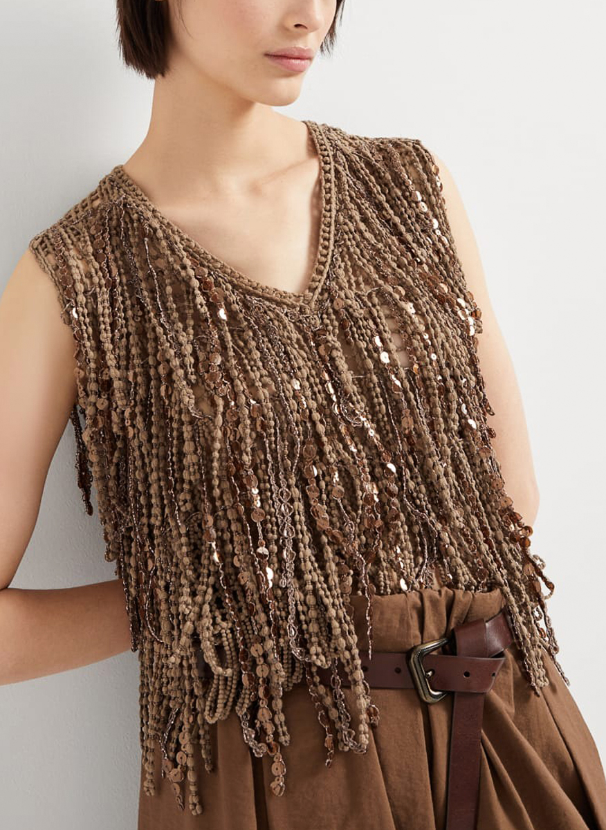 Brunello Cucinelli top with fringes