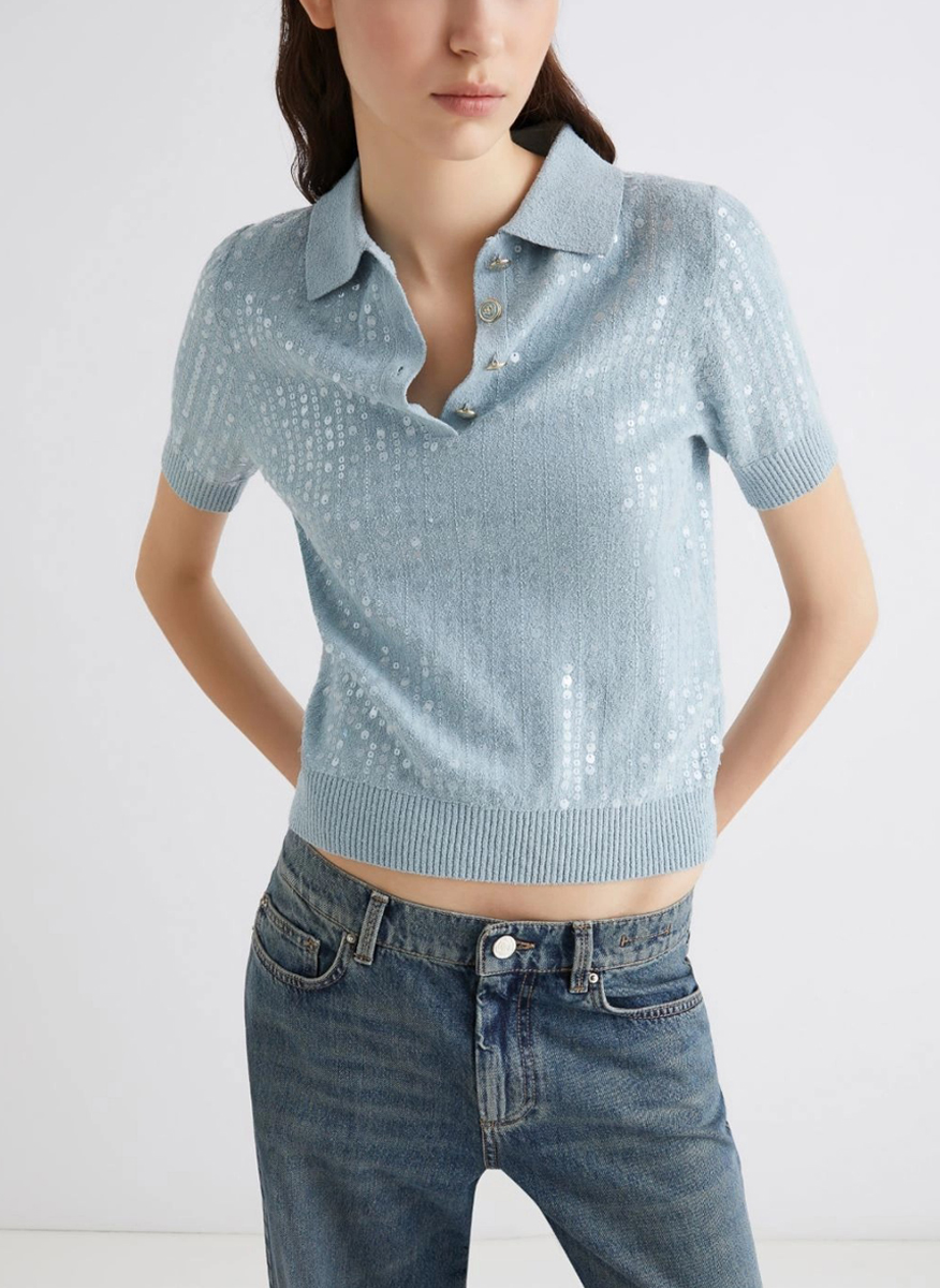 Marella Diadema poloshirt with sequins