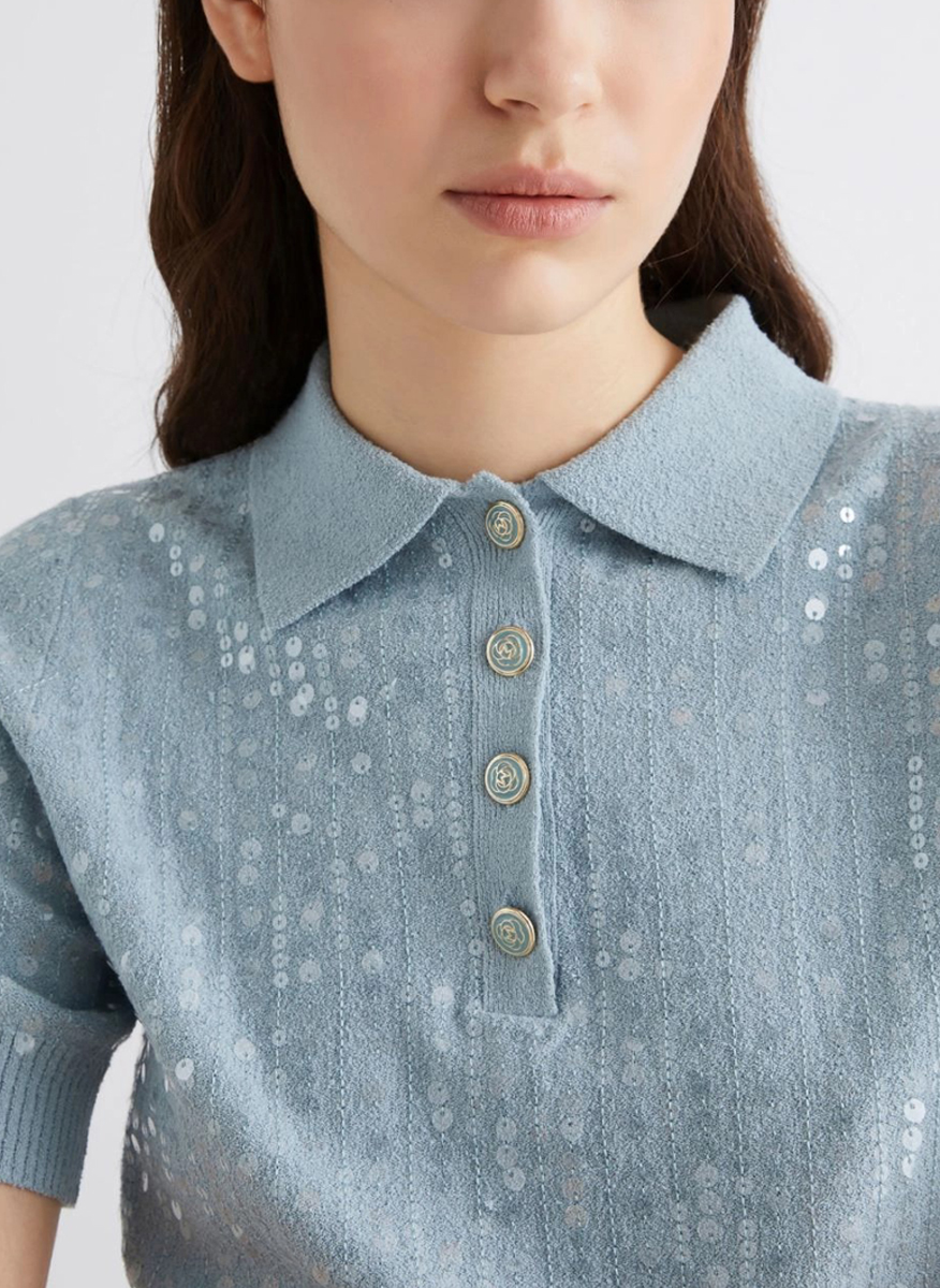 Marella Diadema poloshirt with sequins